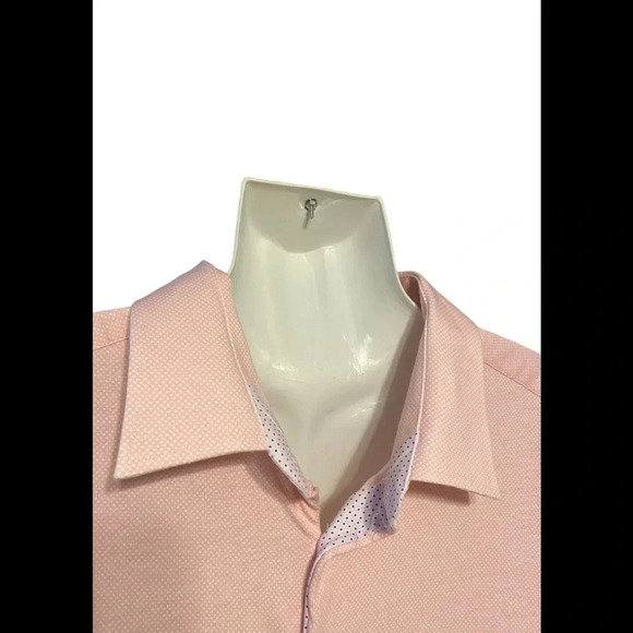 Stone Rose Pink Microdot Button Down Short Sleeve Shirt - Picture 2 of 8